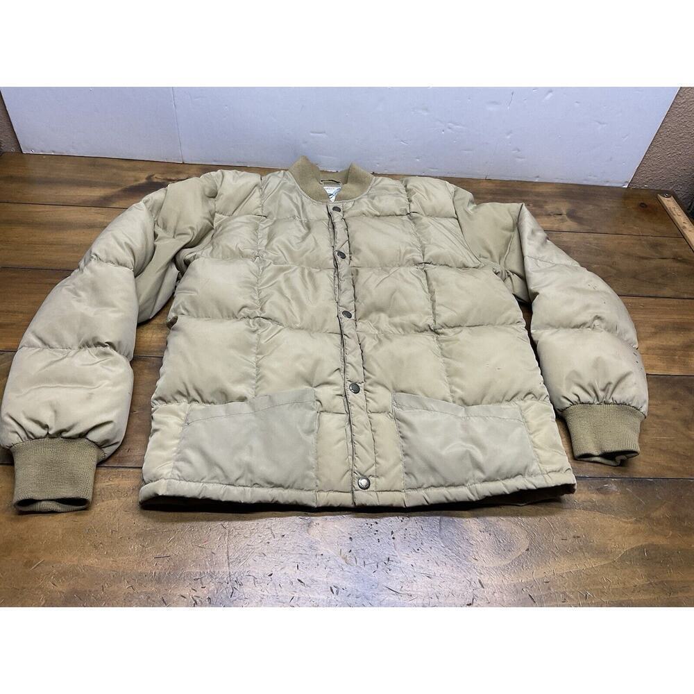 Vintage CABELAS Jacket Waterfowl Goose Down Quilted Camel puffer Hunting large